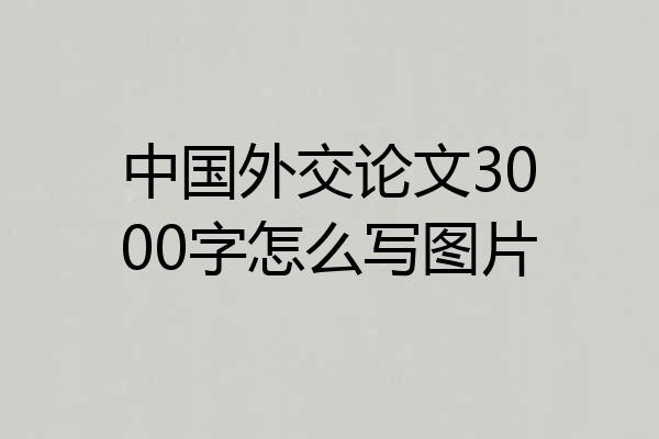 中国外交论文3000字怎么写图片