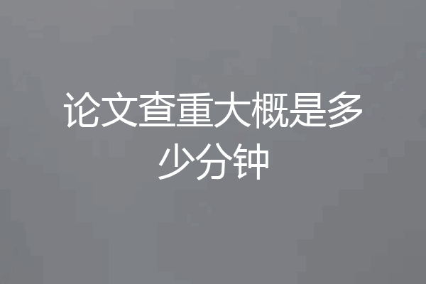 论文查重大概是多少分钟
