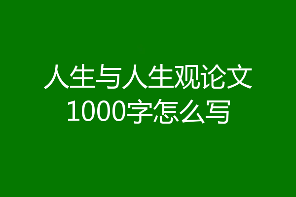 人生与人生观论文1000字怎么写