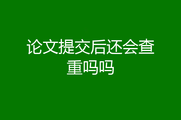 论文提交后还会查重吗吗