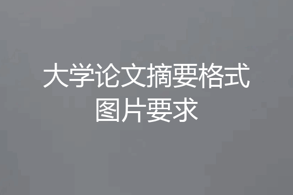 大学论文摘要格式图片要求