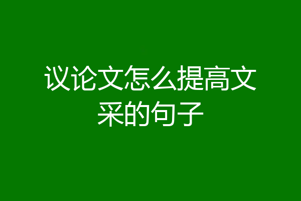 议论文怎么提高文采的句子