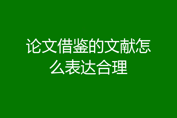 论文借鉴的文献怎么表达合理