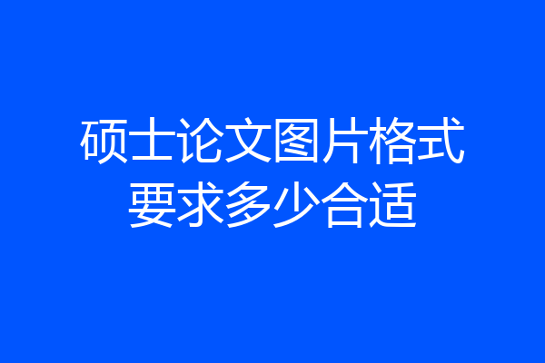 硕士论文图片格式要求多少合适