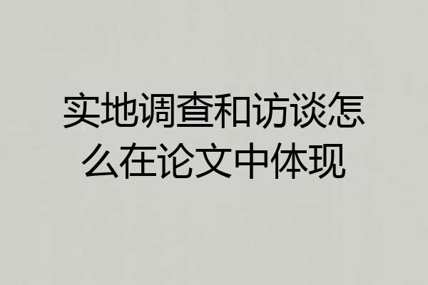 实地调查和访谈怎么在论文中体现