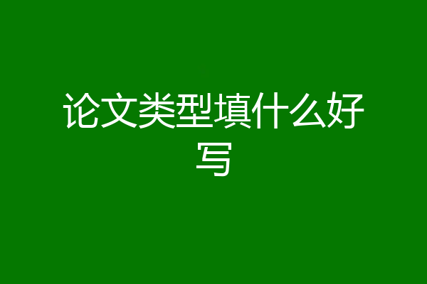 论文类型填什么好写