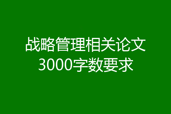战略管理相关论文3000字数要求