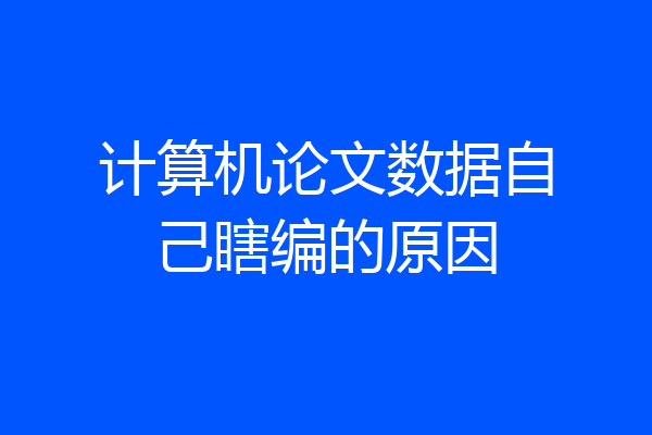 计算机论文数据自己瞎编的原因