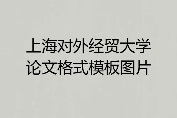 上海对外经贸大学论文格式模板图片