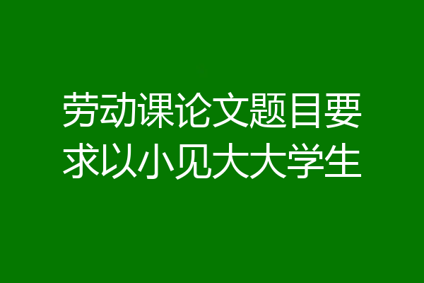 劳动课论文题目要求以小见大大学生