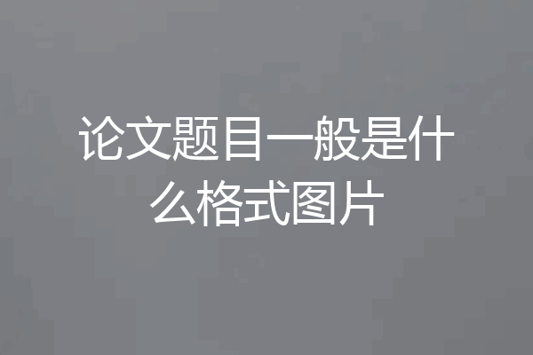 论文题目一般是什么格式图片