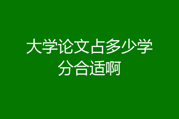 大学论文占多少学分合适啊