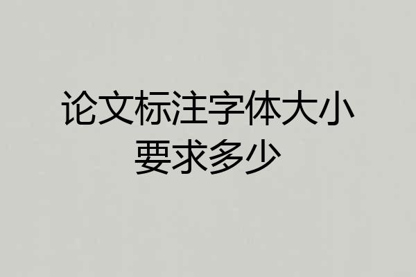 论文标注字体大小要求多少
