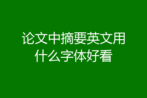 论文中摘要英文用什么字体好看