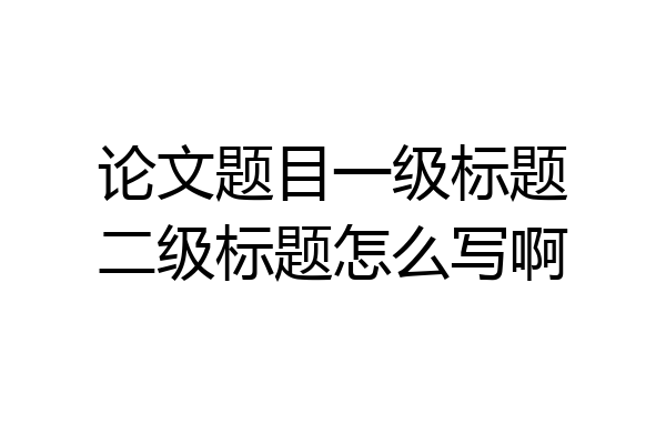 论文题目一级标题二级标题怎么写啊