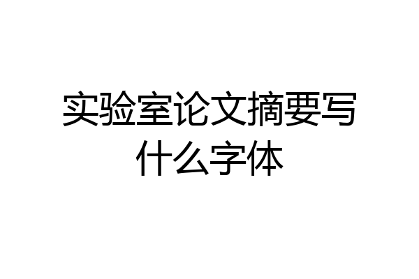 实验室论文摘要写什么字体