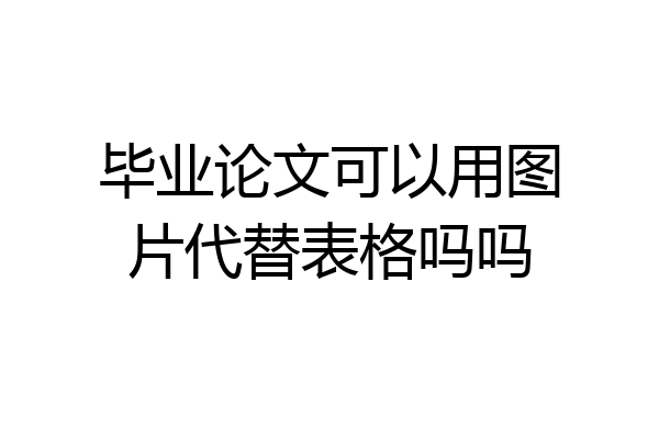 毕业论文可以用图片代替表格吗吗