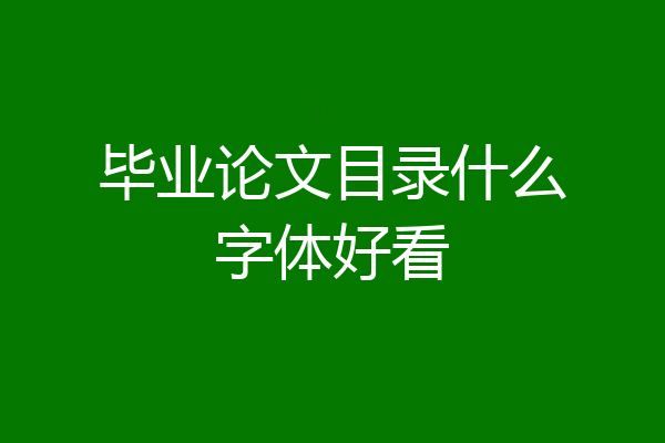 毕业论文目录什么字体好看