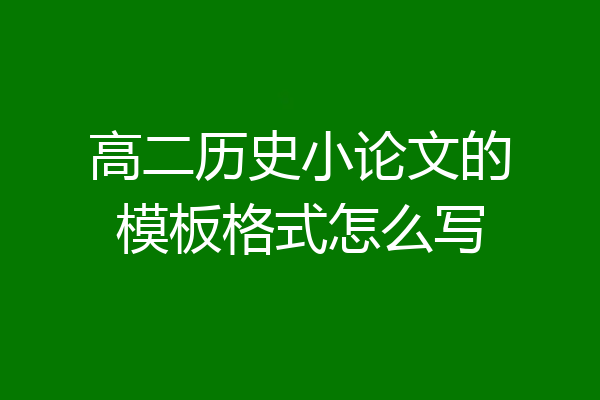 高二历史小论文的模板格式怎么写