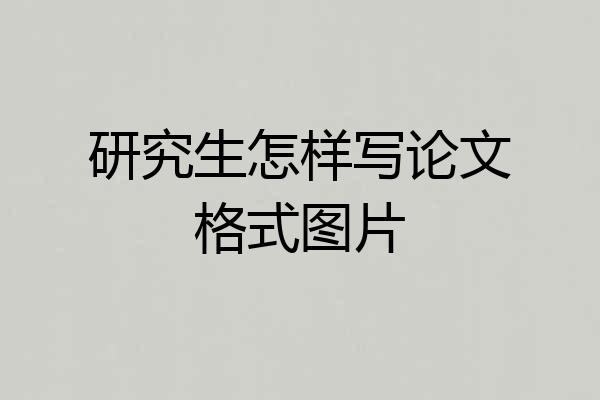 研究生怎样写论文格式图片