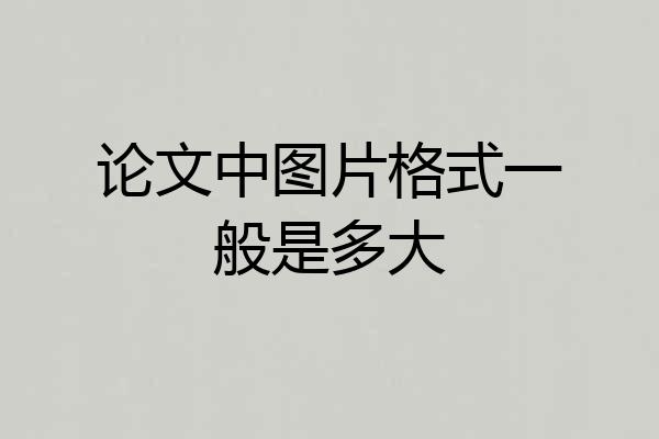 论文中图片格式一般是多大