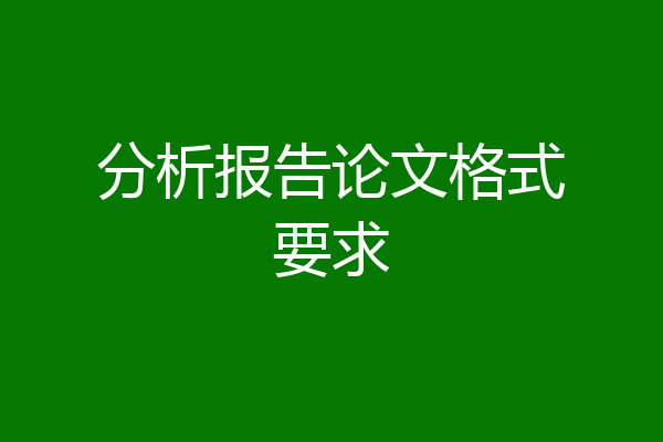 分析报告论文格式要求