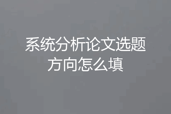 系统分析论文选题方向怎么填