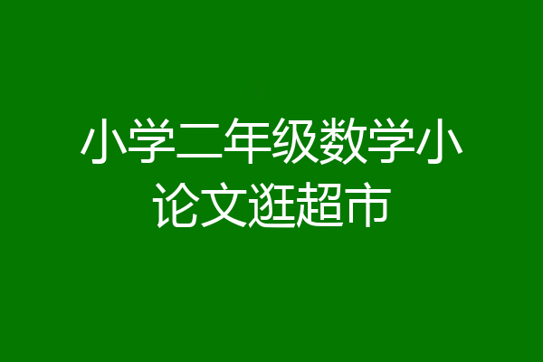 小学二年级数学小论文逛超市
