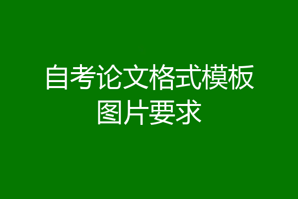 自考论文格式模板图片要求