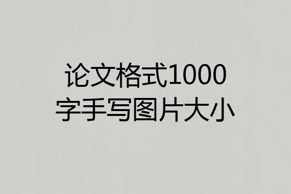 论文格式1000字手写图片大小