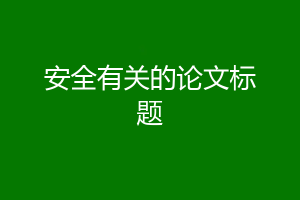 安全有关的论文标题