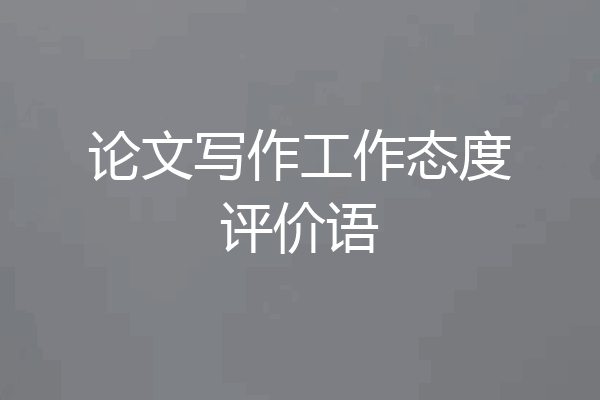 论文写作工作态度评价语