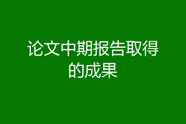 论文中期报告取得的成果