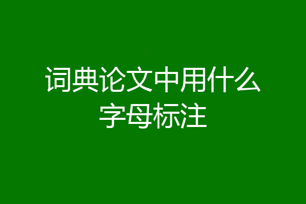 词典论文中用什么字母标注
