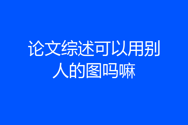 论文综述可以用别人的图吗嘛