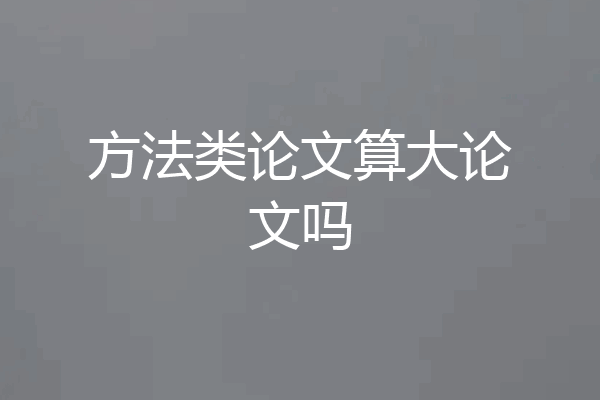 方法类论文算大论文吗