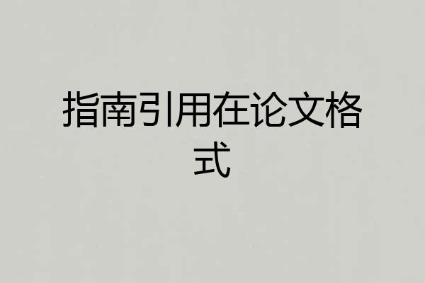 指南引用在论文格式