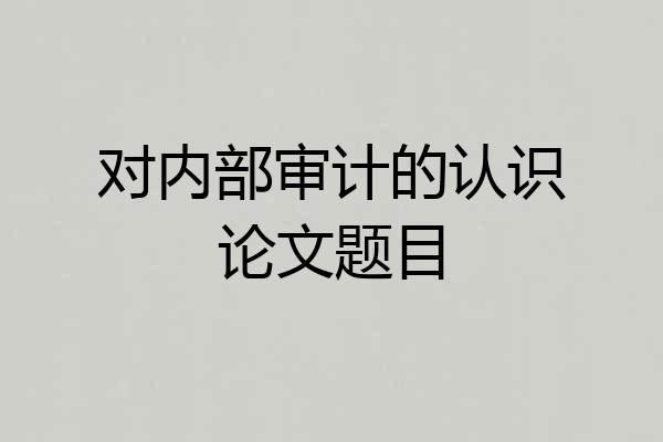 对内部审计的认识论文题目