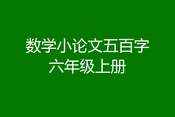 数学小论文五百字六年级上册