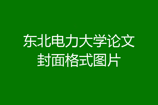 东北电力大学论文封面格式图片