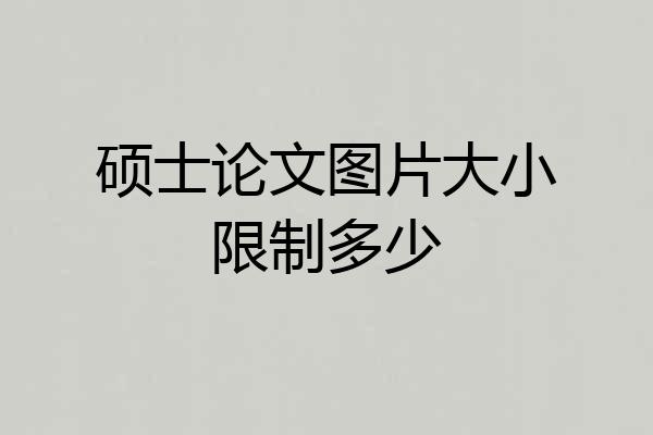 硕士论文图片大小限制多少