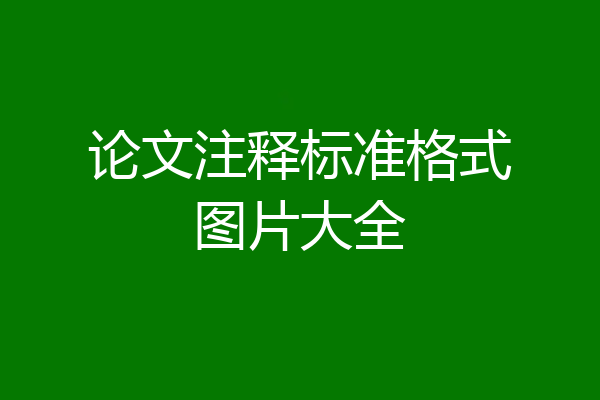 论文注释标准格式图片大全