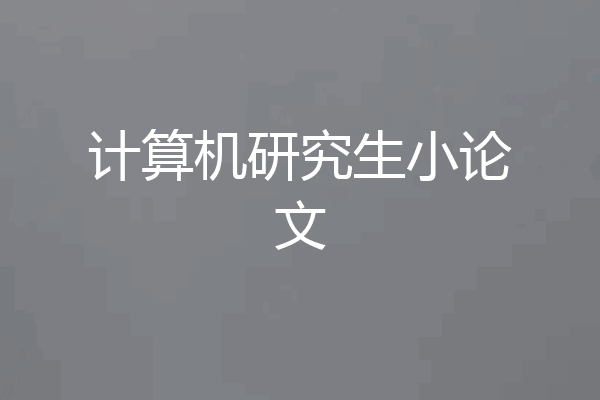 计算机研究生小论文