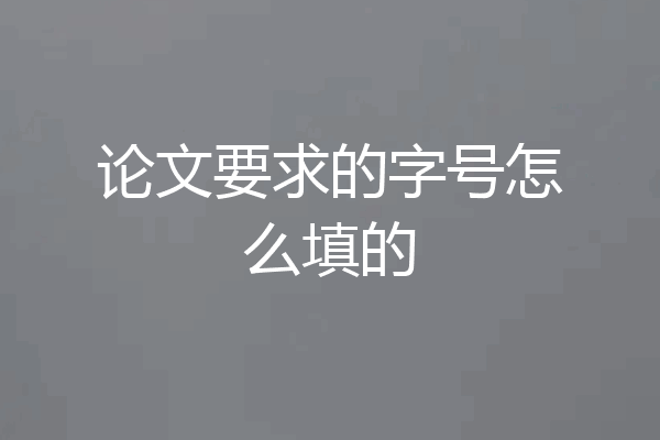 论文要求的字号怎么填的