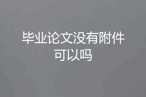 毕业论文没有附件可以吗