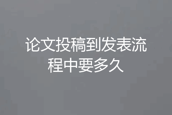 论文投稿到发表流程中要多久