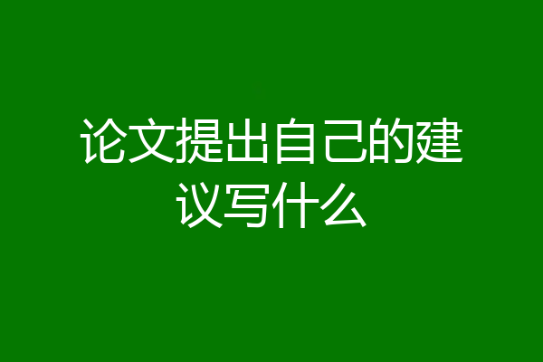 论文提出自己的建议写什么