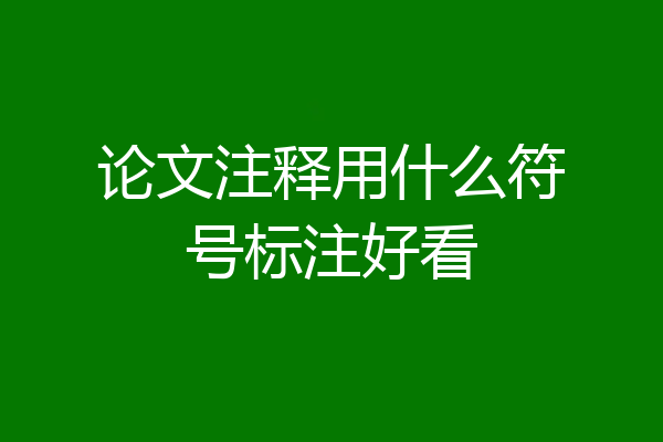 论文注释用什么符号标注好看