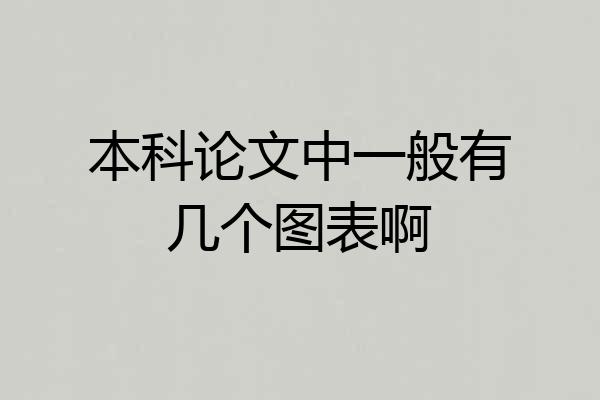 本科论文中一般有几个图表啊