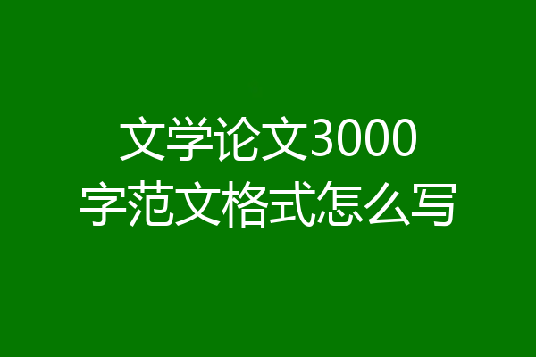 文学论文3000字范文格式怎么写